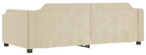 Sofa rozsuwana z szufladami, kremowa, 100x200 cm, tkanina