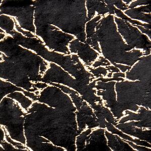 Dekoracyjny koc narzuta poliester złoty wzór marmur 130 x 180 cm czarny Godavari Beliani