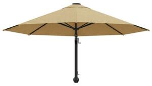 Parasol ścienny na metalowym słupku, 300 cm, kolor taupe