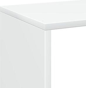 Regał na książki z parawanem pokojowym, biały, 69,5x29x137,5 cm, drewno konstrukcyjne