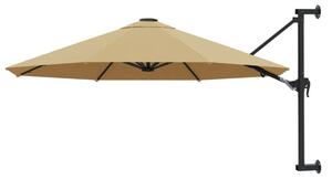 Parasol ścienny na metalowym słupku, 300 cm, kolor taupe