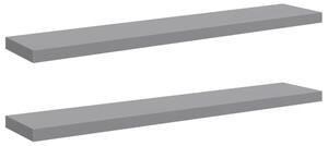 Półki ścienne, 2 szt., szare, 120x23,5x3,8 cm, mdf