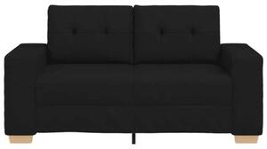 Sofa dwuosobowa, czarna, 120 cm, tkanina