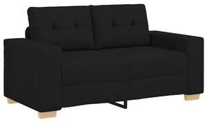 Sofa dwuosobowa, czarna, 120 cm, tkanina