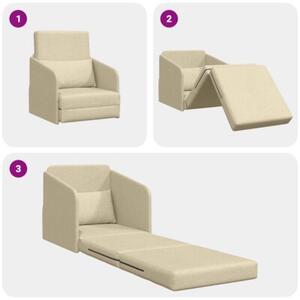 Sofa bed kremowy 65 x 80 x 83 cm tkanina