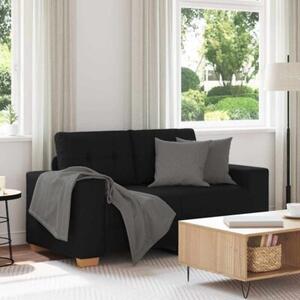 Sofa dwuosobowa, czarna, 120 cm, tkanina
