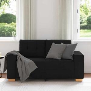 Sofa dwuosobowa, czarna, 120 cm, tkanina