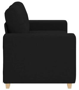 Sofa dwuosobowa, czarna, 120 cm, tkanina