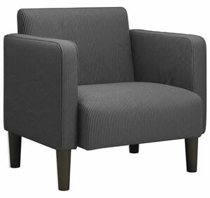 Sofa fotel z podÅokietnikami ciemnoszary 54 cm tkanina corduroy