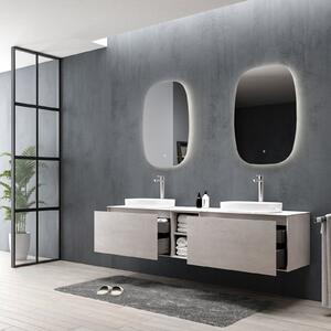 Podświetlane lustro łazienkowe LED INALCO OvalPrzeciwmgielne - Ambilight - 58 x 90 x 2,5 cm