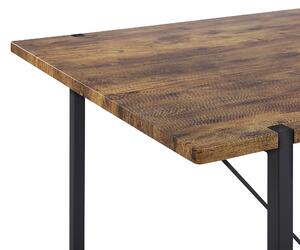 Industrialny stół do jadalni metal MDF 160x80cm ciemne drewno czarny Saritas Beliani