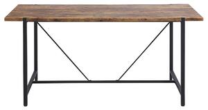Industrialny stół do jadalni metal MDF 160x80cm ciemne drewno czarny Saritas Beliani
