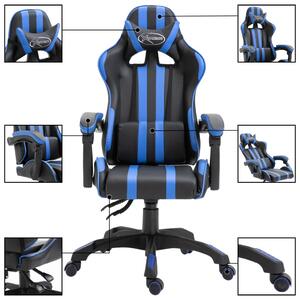 Fotel dla gracza, niebieski, sztuczna skóra