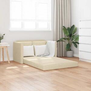 Sofa podÅogowa 2-w-1, kremowa, 112x174x55 cm, tkanina