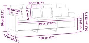Sofa 3-osobowa, jasnoÅ¼Ã³Åta, 180 cm, tapicerowana tkaninÄ