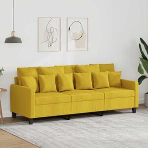 Sofa 3-osobowa, jasnoÅ¼Ã³Åta, 180 cm, tapicerowana tkaninÄ