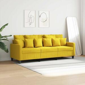 Sofa 3-osobowa, jasnoÅ¼Ã³Åta, 180 cm, tapicerowana tkaninÄ