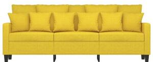 Sofa 3-osobowa, jasnoÅ¼Ã³Åta, 180 cm, tapicerowana tkaninÄ