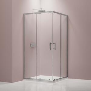 Kabina prysznicowa narożna EX506 drzwi przesuwneSzkło ESG 6 mm z powłoką Nano – 90 x 90 x 195 cm