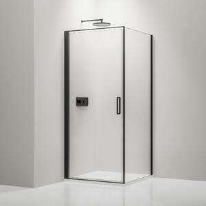 Kabina prysznicowa narożna EX416SSzkło Nano Real - 6 mm - Profil aluminiowy - Czarny matowy - 80 x 80 x 195 cm