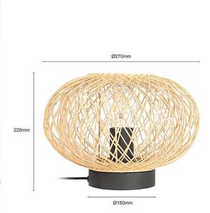 Lindby - Solvira Lampa Stołowa Bamboo/Black Lindby