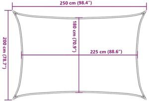 Żagiel przeciwsłoneczny, 160 g/m², biały, 2x2,5 m, hdpe