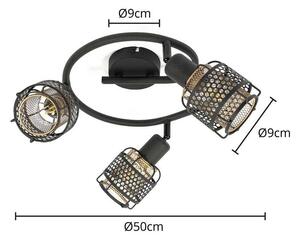 Lindby - Eudoria 3 Round Lampa Sufitowa Black/Gold Lindby