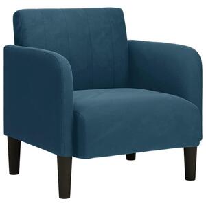 Sofa fotel z podÅokietnikami niebieski 54 cm aksamit