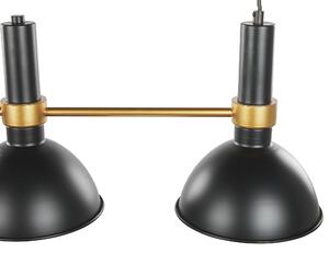 Retro vintage lampa wisząca sufitowa metalowa 3-punktowa czarna złota Beles Beliani