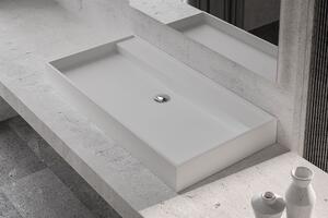 Umywalka ścienna TWG12Odlew mineralny - Biały mat - 90 x 45 x 11 cm