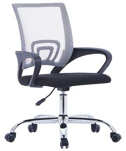 Krzesło biurowe z siatkowym oparciem, szare, tkanina