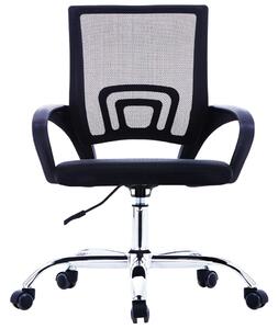 Krzesło biurowe z siatkowym oparciem, czarne, tkanina