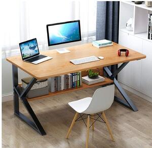 PROMOCJA Biurko z półką w dekorze dąb SHAPE 80x40 cm II. jakość