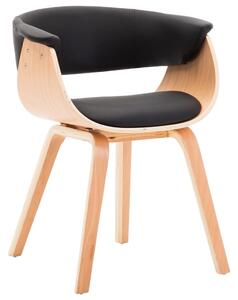 Krzesło do jadalni, czarne, gięte drewno i sztuczna skóra