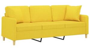 Sofa 3-osobowa wypoczynkowa z poduszkami, jasnoÅ¼Ã³Åta, 180 cm