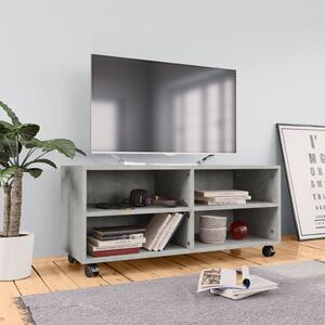 Szafka pod TV z kółkami, kolor betonowy szary, 90x35x35 cm