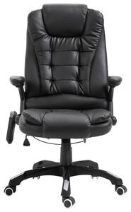 Krzesło biurowe z masażem, czarne, sztuczna skóra