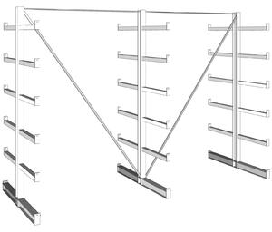 Regał wspornikowy, dwustronny, 200 kg, 2000 x 2700 x 590 mm