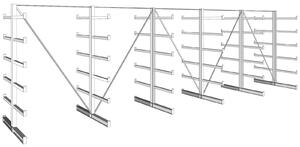 Regał wspornikowy, dwustronny, 200 kg, 2000 x 6750 x 590 mm