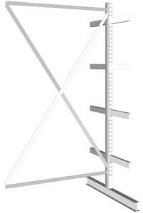 Regał wspornikowy, dwustronny, 430 kg, 2500 x 1330 x 1240 mm, dodatkowy