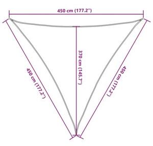 Żagiel przeciwsłoneczny, 160 g/m², jasnoszary, 4,5x4,5x4,5 m