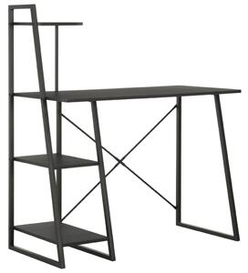 Biurko z regałem, czarne, 102x50x117 cm