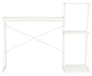 Biurko z półką, białe, 116x50x93 cm