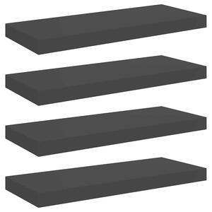 Półki ścienne, 4 szt., czarne, 60x23,5x3,8 cm, mdf