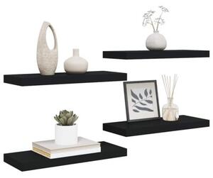 Półki ścienne, 4 szt., czarne, 60x23,5x3,8 cm, mdf