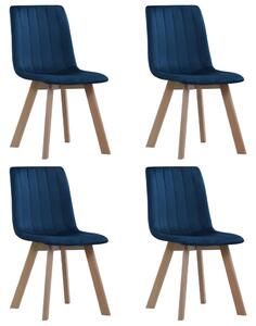 Krzesła stołowe, 4 szt., niebieskie, aksamit