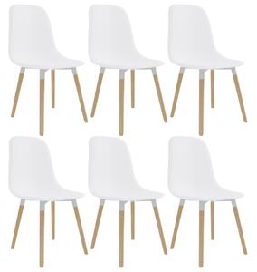 Krzesła jadalniane, 6 szt., białe, plastikowe