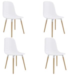Krzesła jadalniane, 4 szt., białe, plastikowe