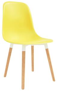 Krzesła do jadalni, 4 szt., żółte, plastik