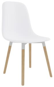Krzesła stołowe, 4 szt., białe, plastikowe